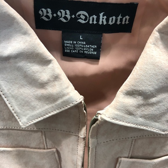 Blush pink suede zip up jacket - Picture 3 of 4